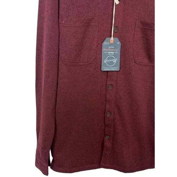 Weatherproof Mens Faux Fur-Lined Button Shirt Sz XL/Extra Large Red Mahogany NWT - Picture 4 of 8